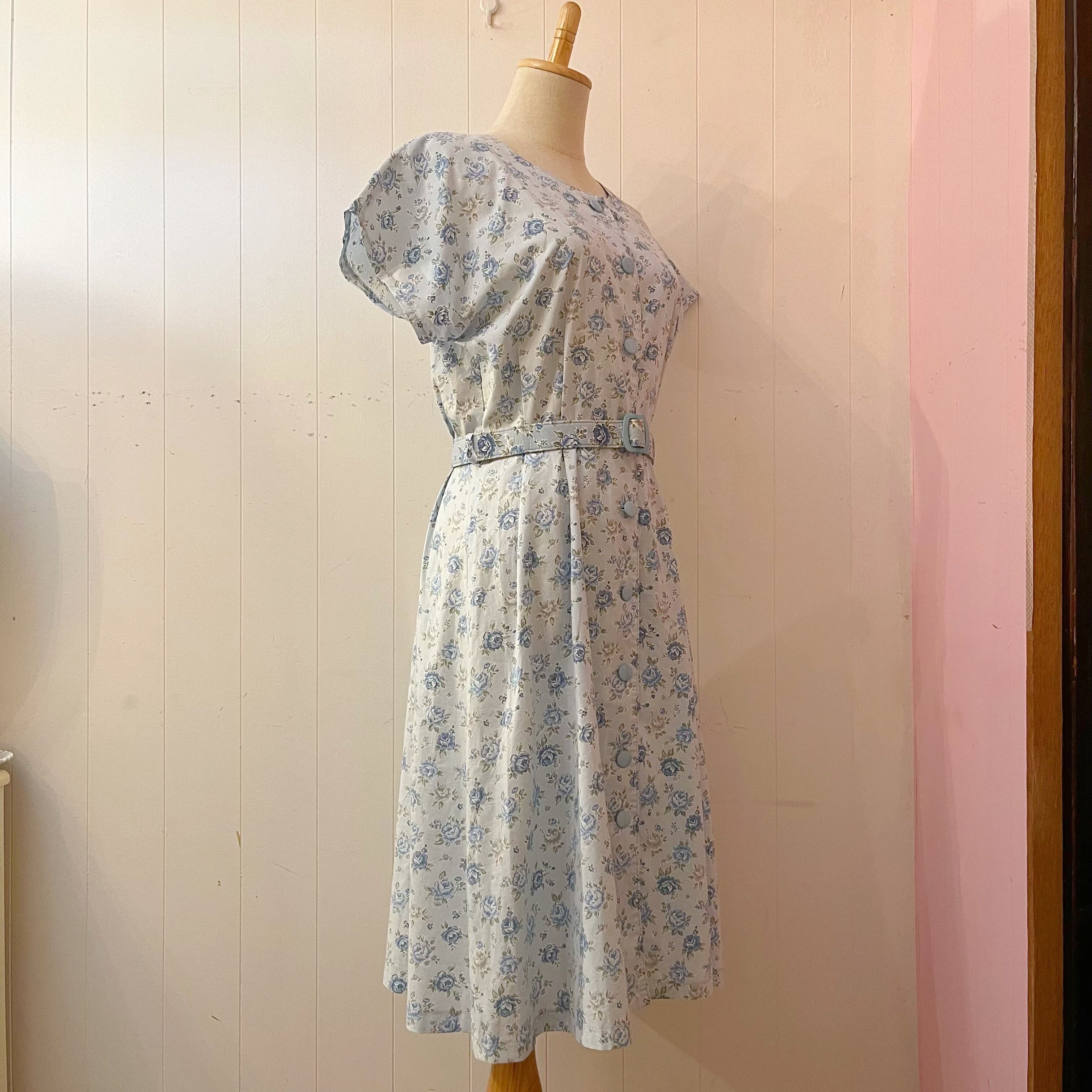 light blue rose cotton one-piece