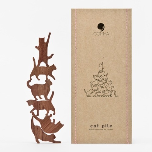 Cat Pile - キャットパイル【ピンク】地味にはまる！色んなポーズをしたネコのつみき　全5種類(A73005)
