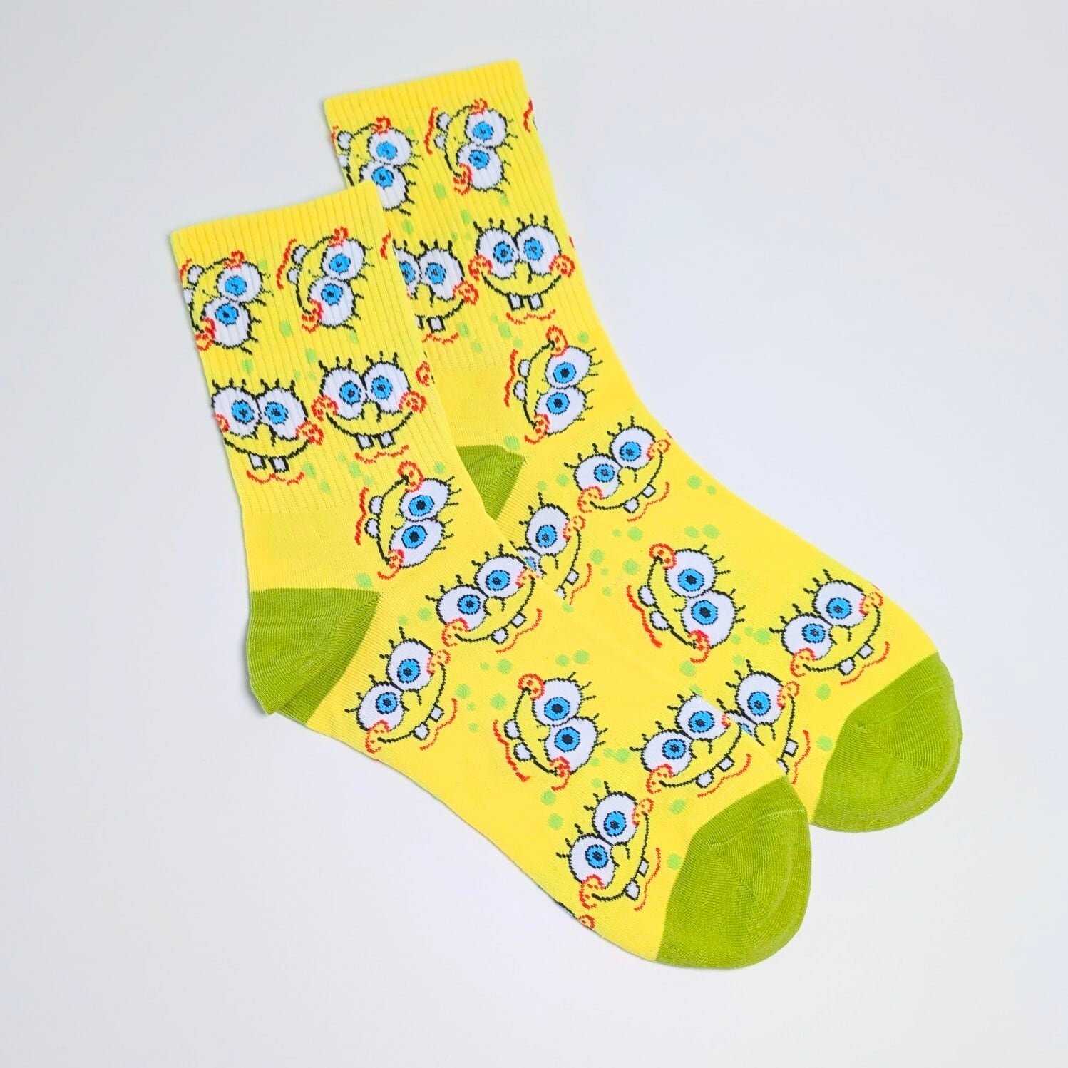 ♧【 crew socks / クルーソックス 】SpongeBob SquarePants ( スポンジボブ ) / スポンジボブ 靴下 / ソックス〚アメリカン雑貨 アメトイ〛