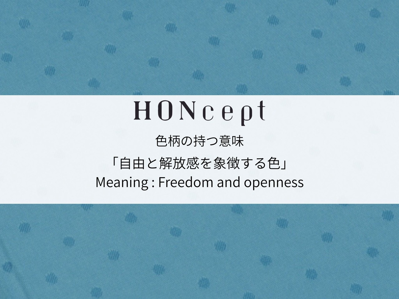 【HONcept】テキスタイルノート Charm Dot（水玉） - Sky Blue 30（スカイブルー）ノート