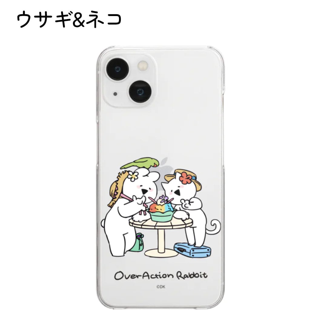 すこぶる動くウサギ iPhoneケース (summer ウサギ&ネコ) | すこぶる