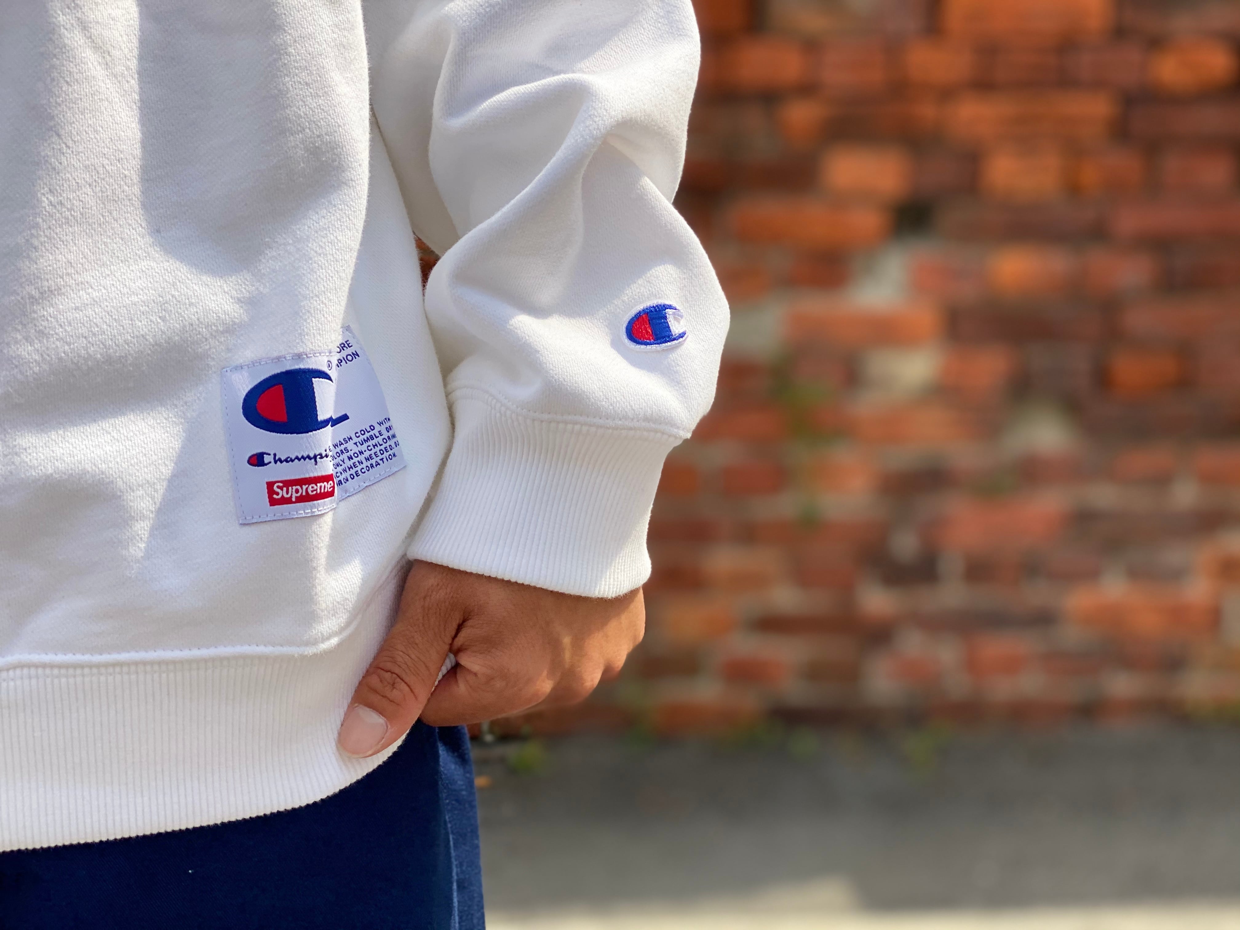 Supreme × CHAMPION CHROME CREWNECK WHITE LARGE 100HF6105 | BRAND  