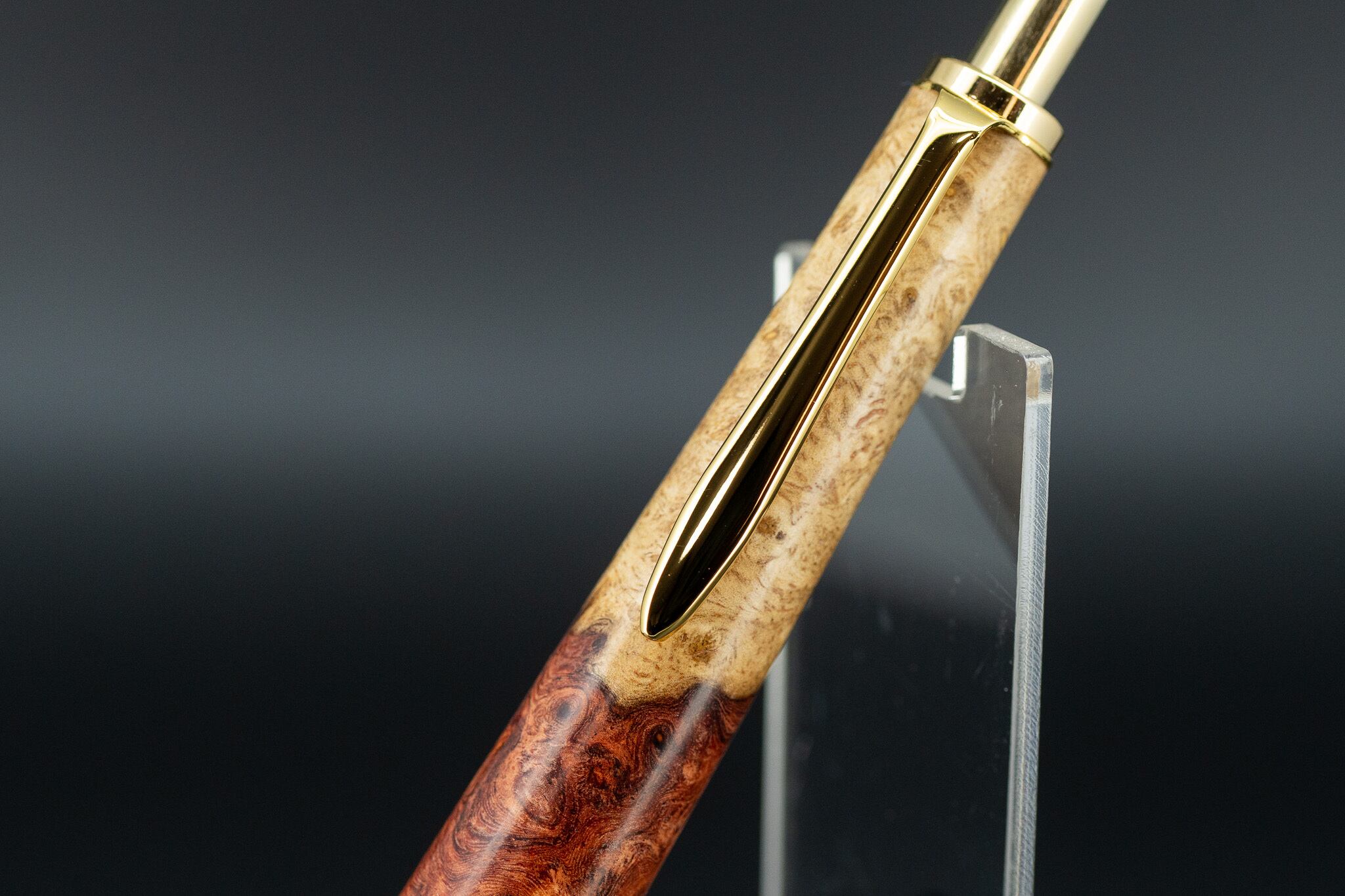 【朱色の銘木】 花梨瘤 紅白 特上 gold MP