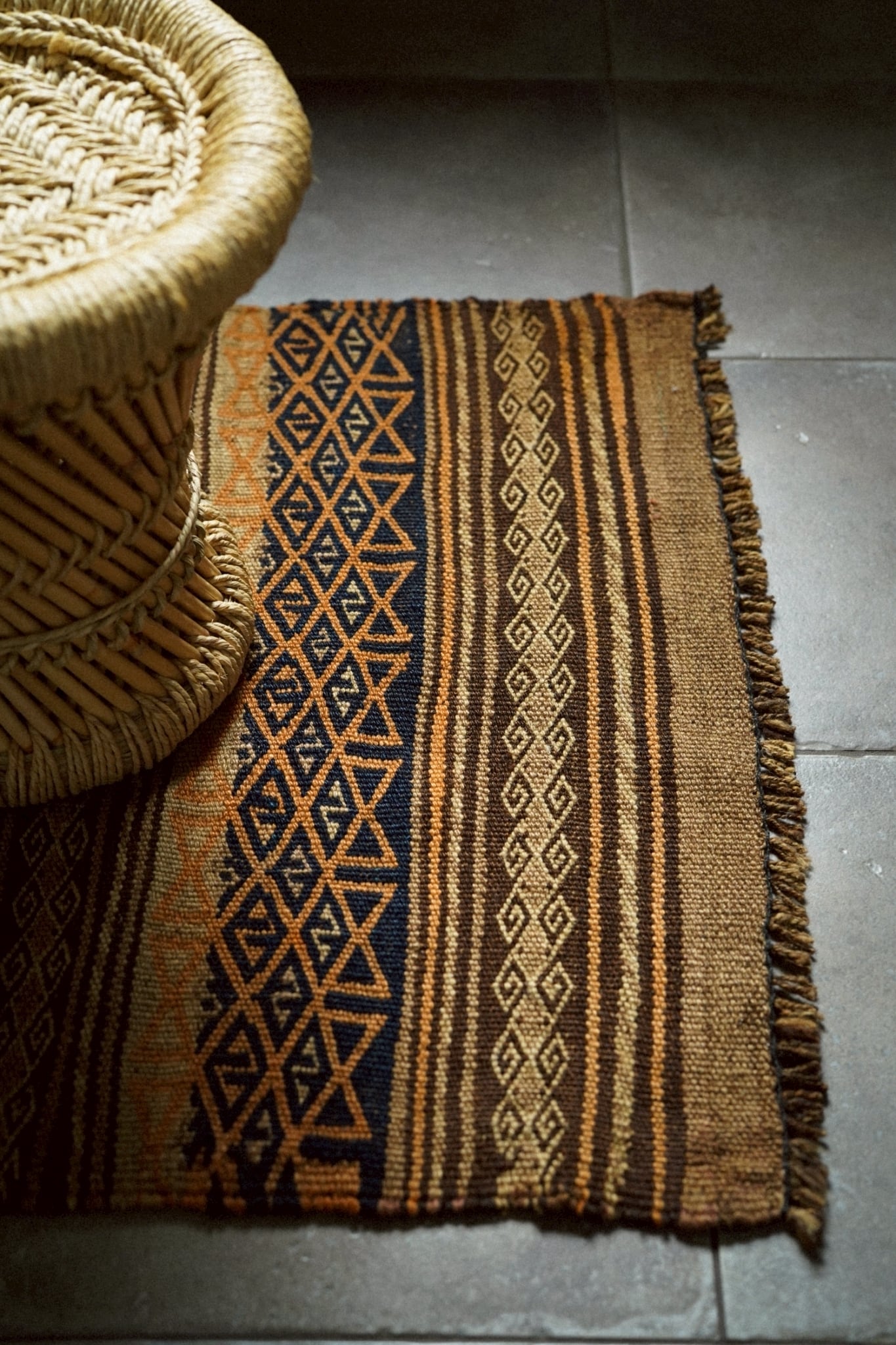 1815-Vintage Afghan Mokhari killim | 手織りのヴィンテージラグ専門