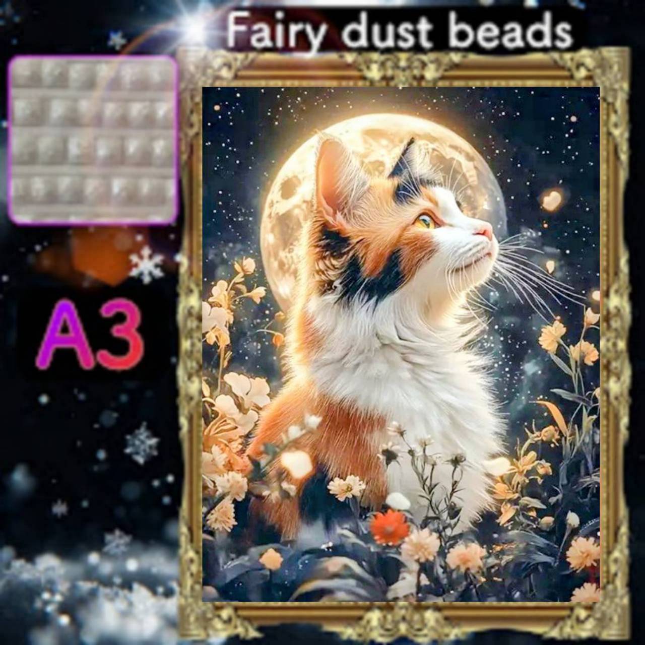 四角ビーズ(fairy1~3色入り)【fairydust-91】A3サイズ☆ダイヤモンドアート