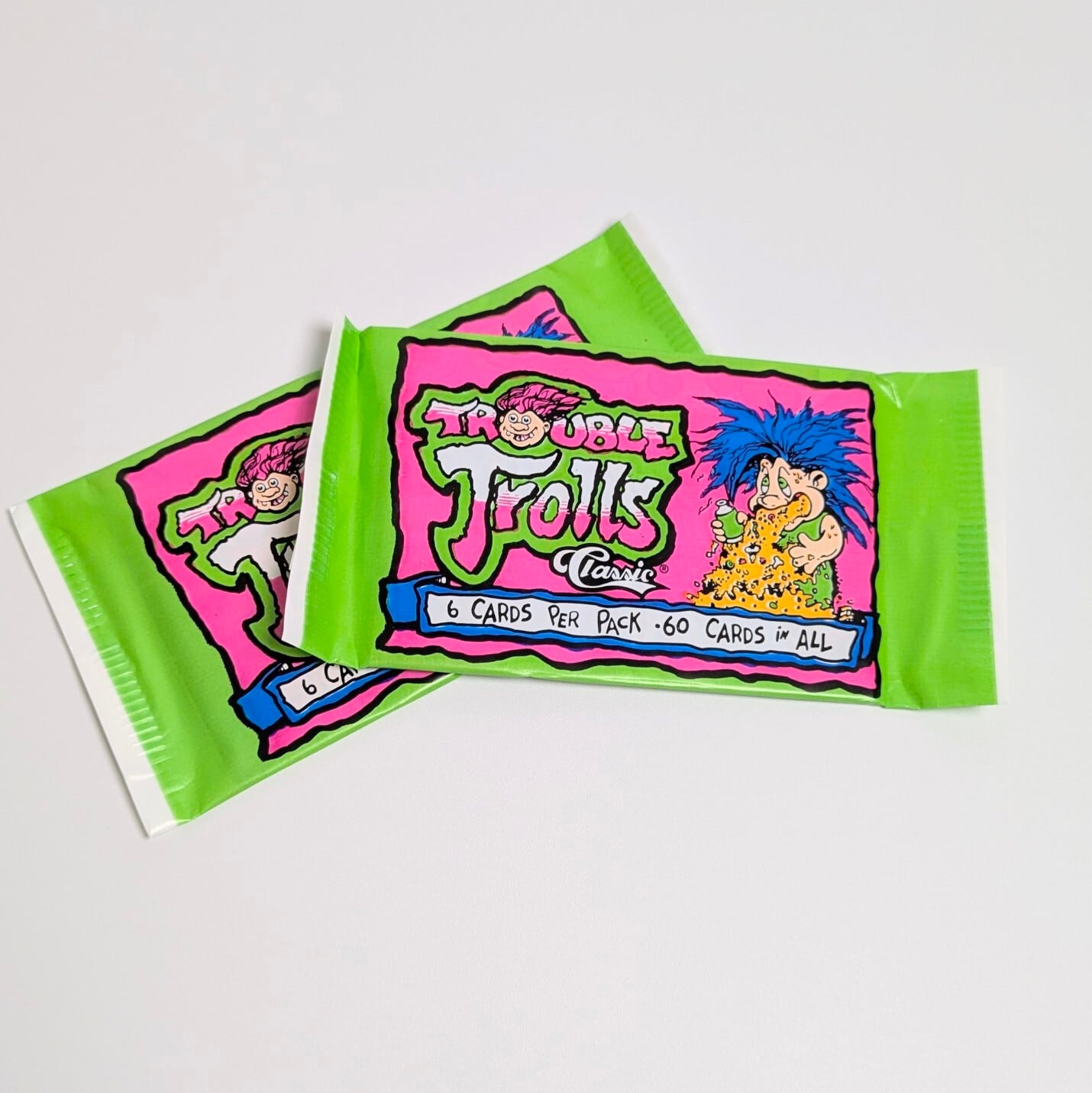 送料無料!☆ 1992年製 Classic Games, Inc. 【 TROUBLE Trolls  ( トラブル トロール  】トレーディングカード 単品 (1個= 6 CARDS入り)〚アメリカン雑貨 アメトイ〛