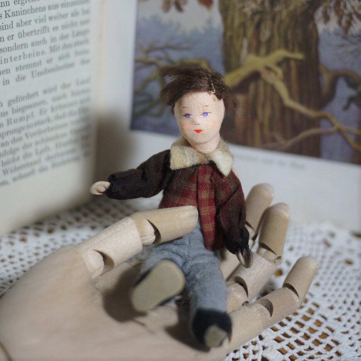 ジャケットを着た少年 布人形ドイツヴィンテージ
