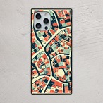 受注生産 iPhoneケース 赤青の環状道路シティマップ｜都市地図 UMAP012D