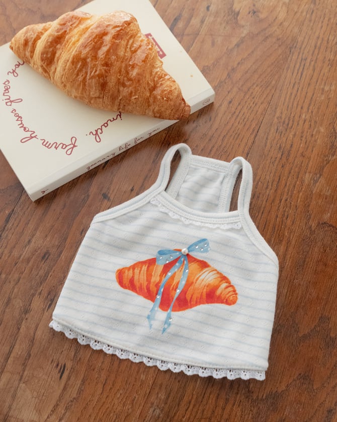 予約【eomuk】Croissant Pearl Top (Ivory)