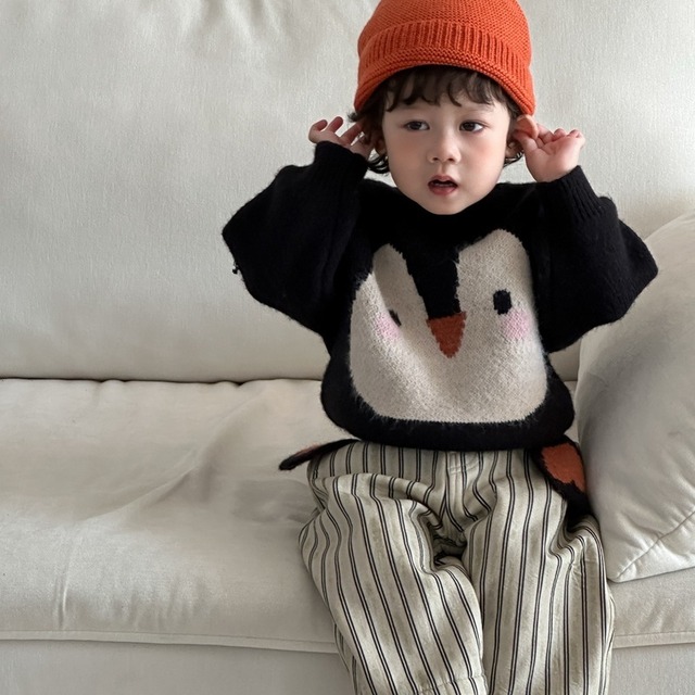 【BABY&KID】暖かいペンギンセーター