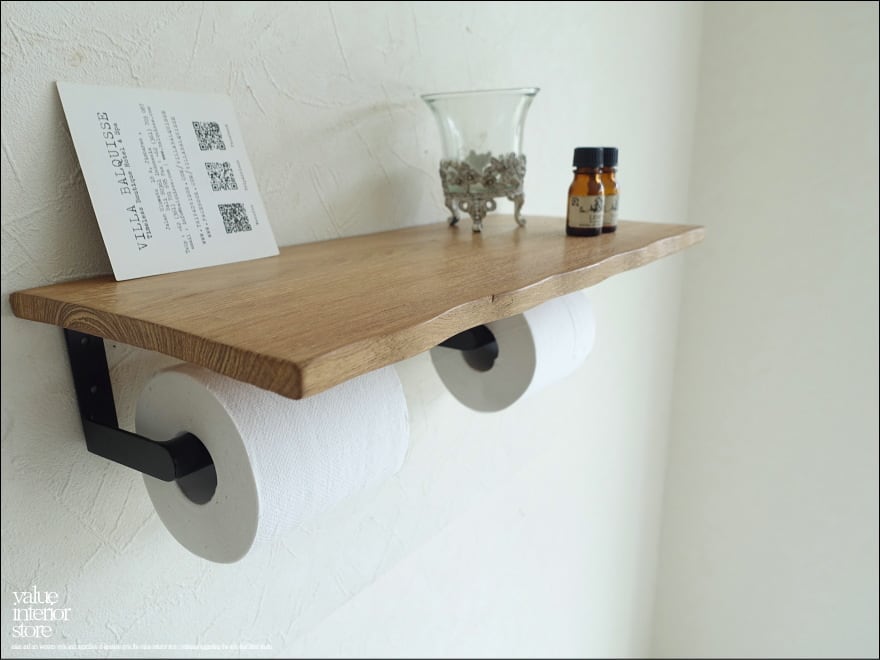 無垢材 オールドチークトイレットペーパーホルダーN/07 トレイペーパーホルダー 古材 手作り 銘木 一点物 ナチュラル 和風 幅45cm ida002