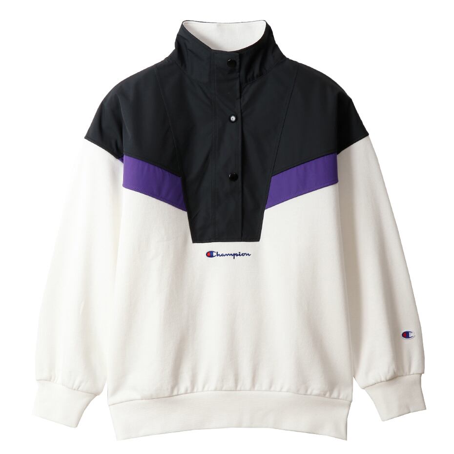 Champion(チャンピオン) レディース ハーフスナップスウェットシャツ ホワイト CW-R011