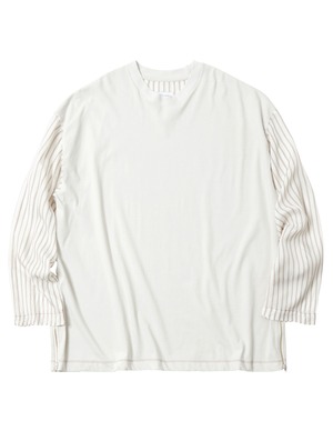 HARD-TWISTED YARN STRIPE MIX LONG SLEEVE