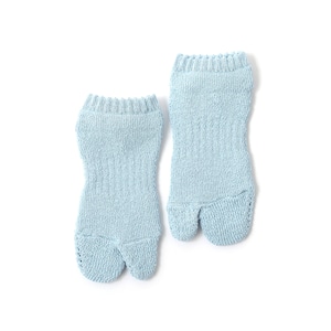 Paper Yarn Ankle Pile Socks（Sax）