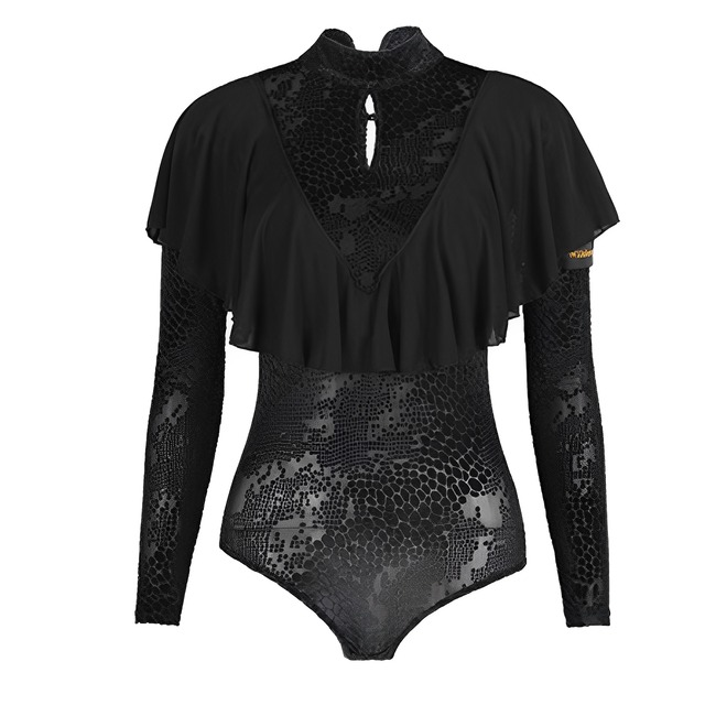 華やかなフリルデザイン ベルベットトップス 【ジャンプスーツ】 ds0284