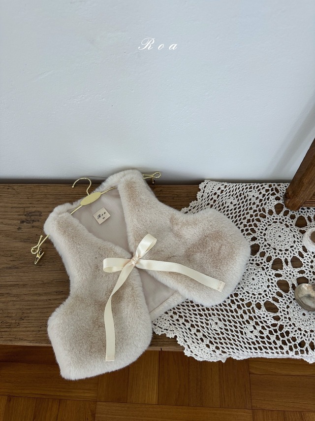 ラスト1 creamM【即納】<Roa>  Mink vest