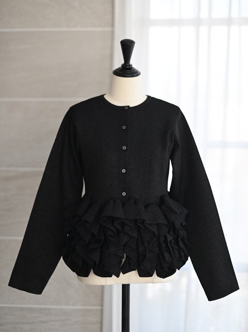 新品 ohga フリルニットカーディガン 2025年最新】OHGA カーディガンの