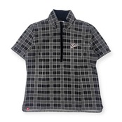 FILA GOLF フィラ ゴルフ チェック ハーフジップ 半袖 プルオーバーシャツ LL/グレー