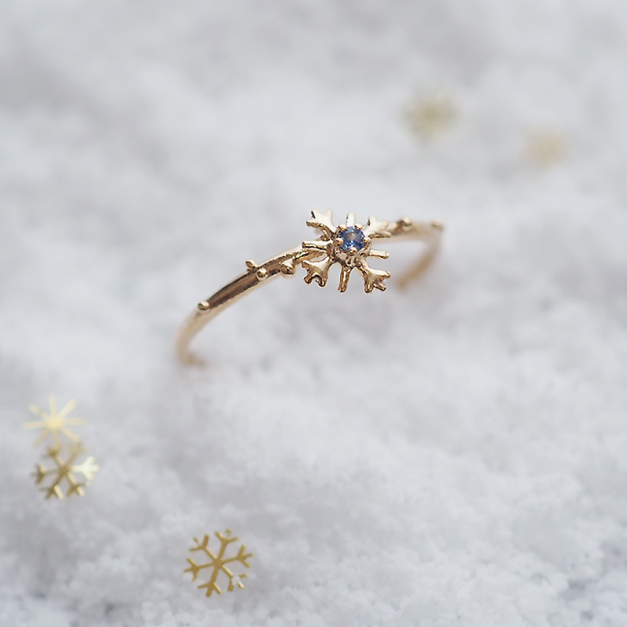 Snow Crystal *〜 雪の結晶リング〜*(gold×sapphire)