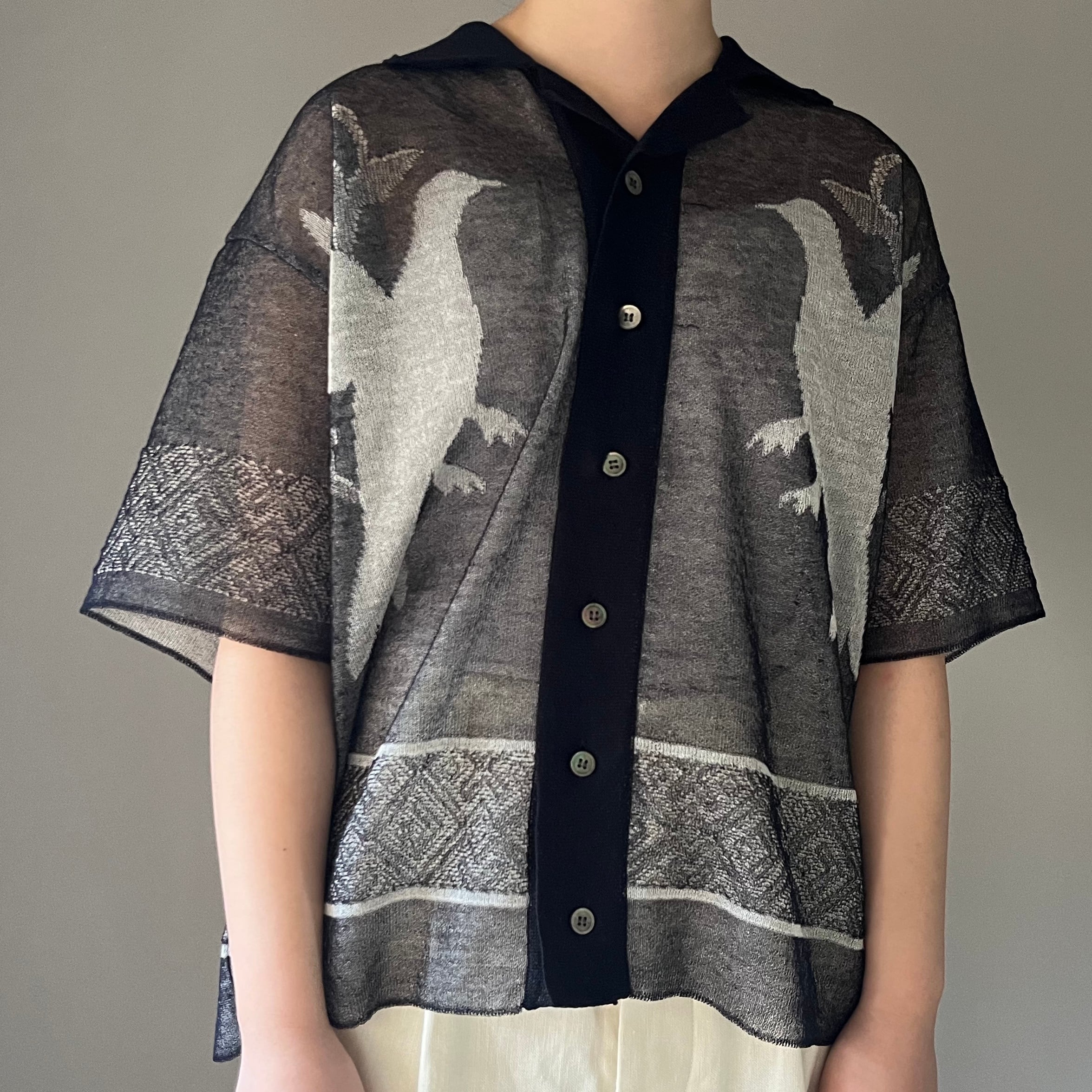 ASEEDONCLOUD/アシードンクラウド Bird's ditty polo #241801 Black