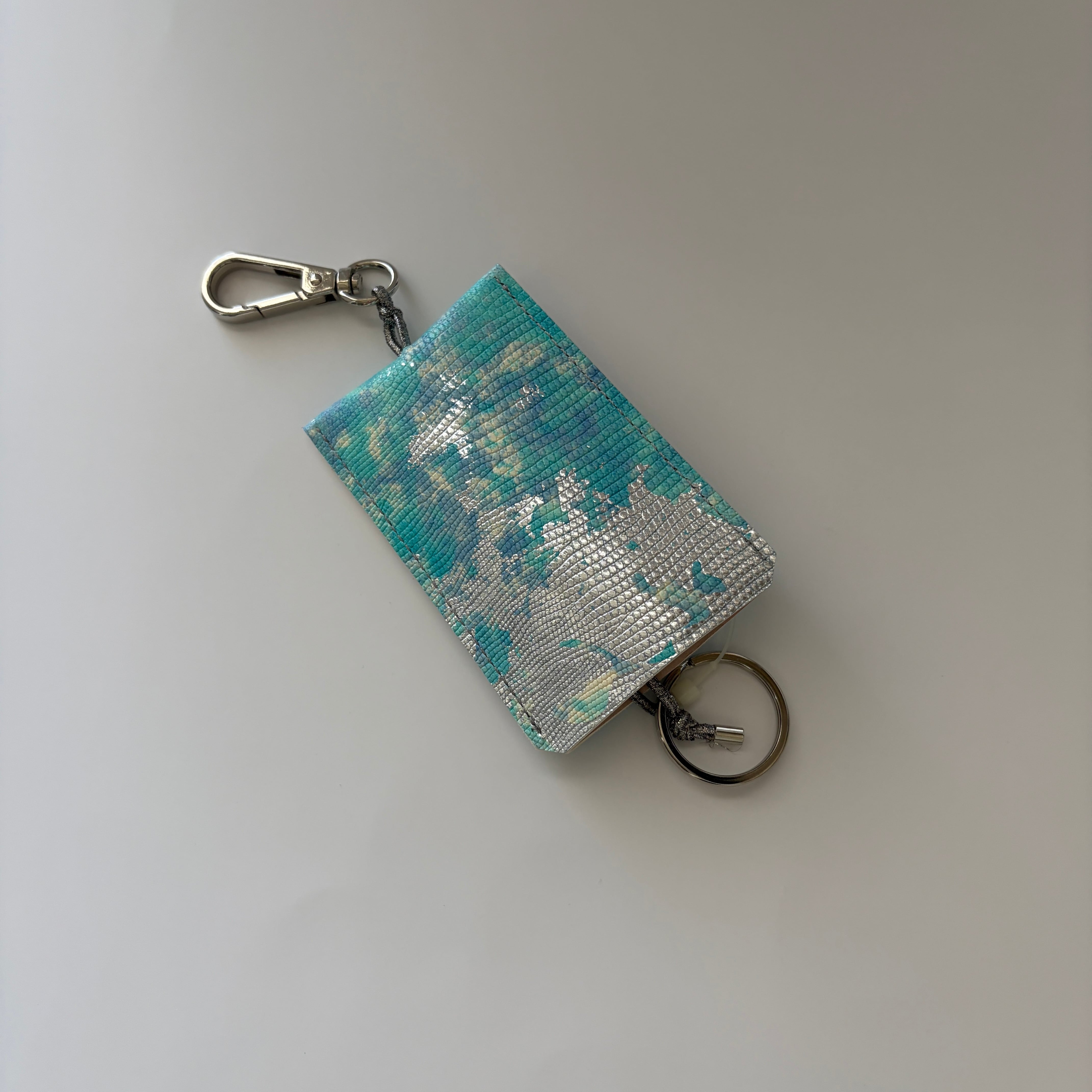 新年ハッピーセット スクエアケース＆キーケース 手染めブルー | n