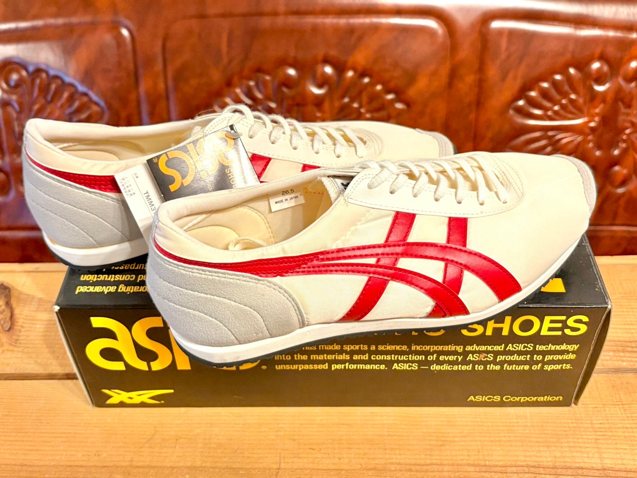 ASICS TIGER（アシックス タイガー） マラソン310 白/赤 26.5cm 90s