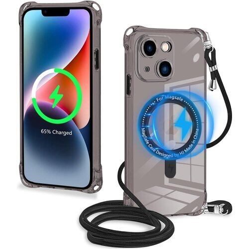 新品》 iPhone 15 用 ケース クリア MagSafe対応 ストラップ 