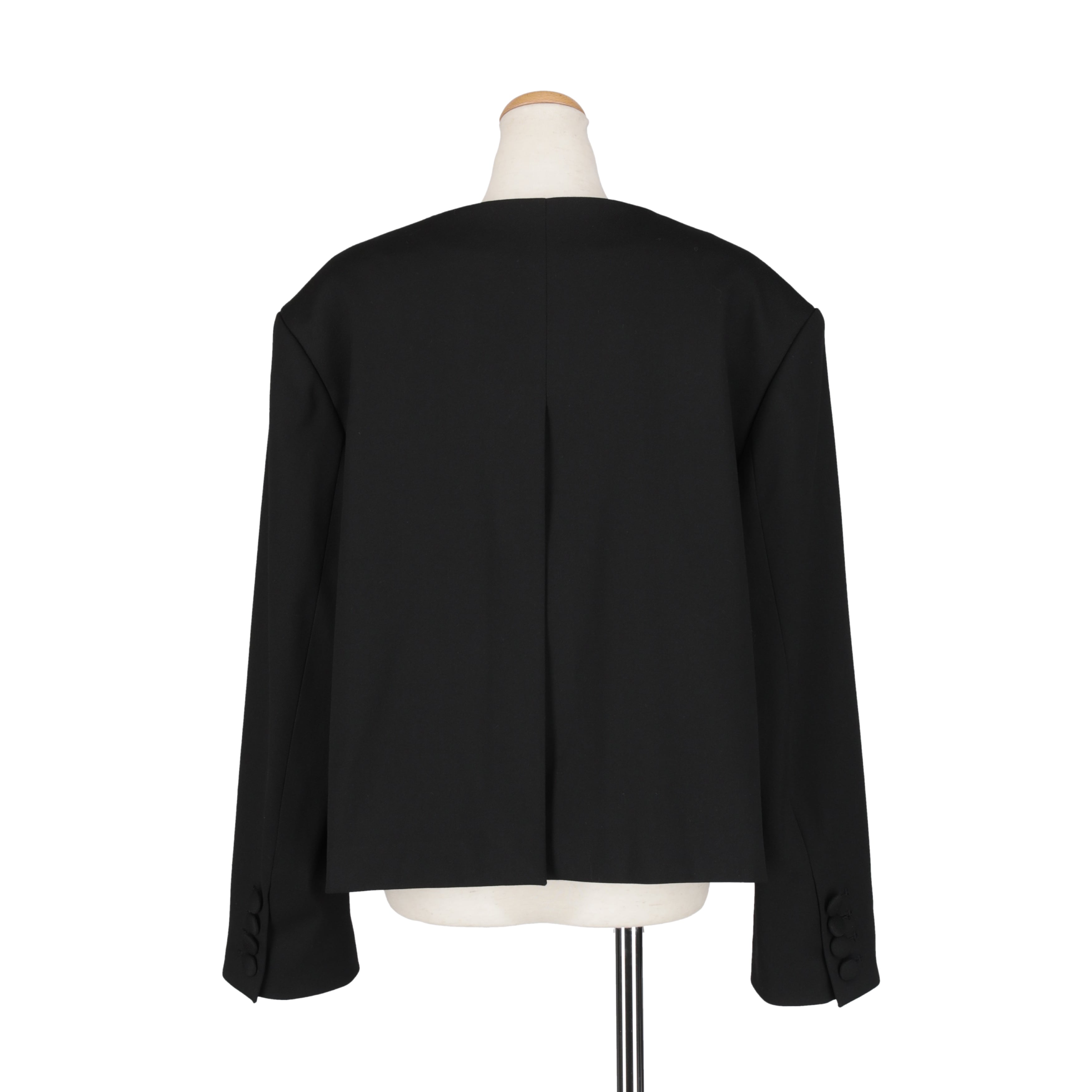 ノーカラーチャームジャケット　BLACK