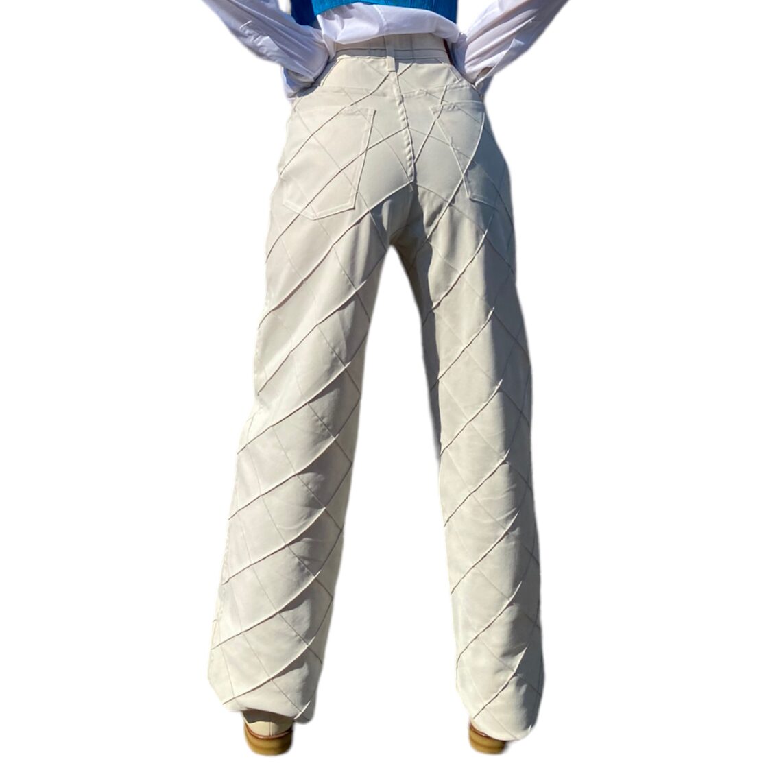 select 】 FUMIKAUCHIDA Plaid Pintuck Bias Wide Pants（21AW） | Pay ID
