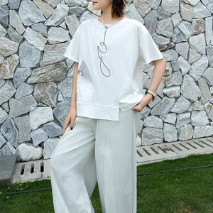 ASYMMETRIC LOOSE FIT SHORT SLEEVE T-SHIRT M-17239