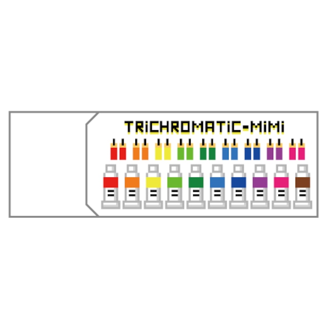 消しゴム　Trichromatic Mimi　ミミちゃんの色鉛筆と絵の具柄