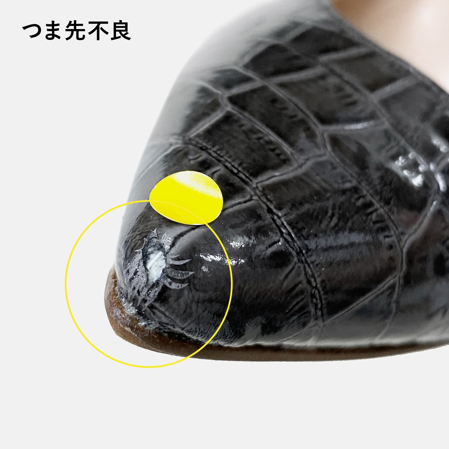 OT3175】ポインテッドトゥ クロコパンプス：チャコールCR 25.0cm【一部