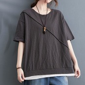 斜め切り替え Tシャツ  30016