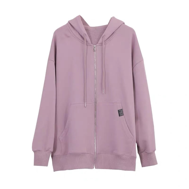 トップス パーカー 袖あり 長袖 萌袖 フード付き ファスナー 前開き