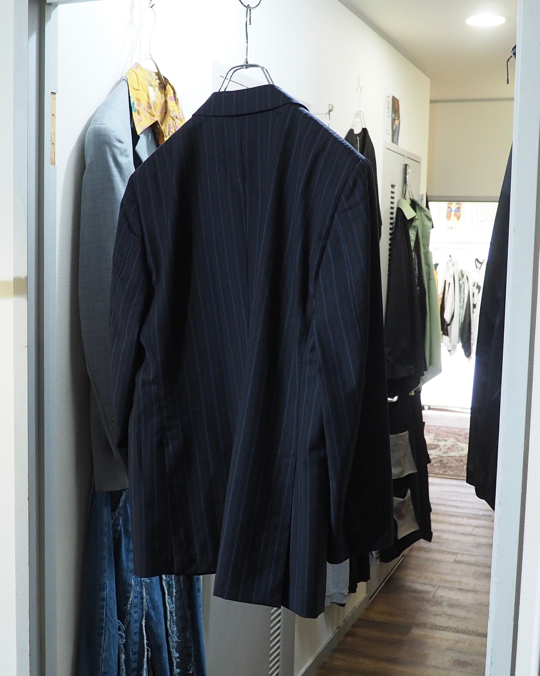 " Artigianale × Ermenegildo Zegna " Beautiful Dark Blue Pinstripe Tailored jacket (woven in italy)
