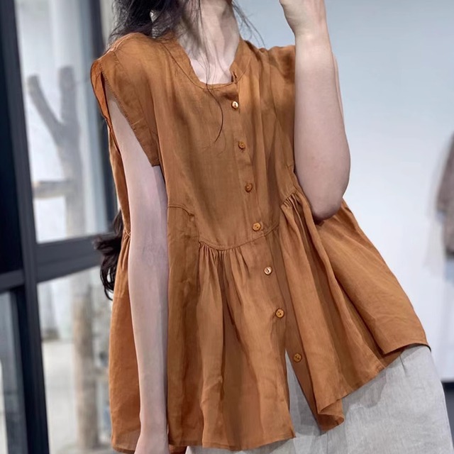 レディース トップス シャツ ブラウス 袖なし ノースリーブ ウエストリボン ボタン 薄手 かわいい 大人可愛い きれいめ シンプル カジュアル 上品 おしゃれ かっこいい レトロ アジアン こなれ感 ラフ ガーリー ルーズ 個性的 エレガント モダン 主役級 存在感 とろみ感 抜け感 ラブリー キュート ベーシック ロマンティック ナチュラル 無地 夏 デート お出かけ リゾート 旅行 女子会 休日 バカンス ショッピング カフェ コーデ 楽ちん 普段使い モテ M L XL 2XL ゆったり ゆる