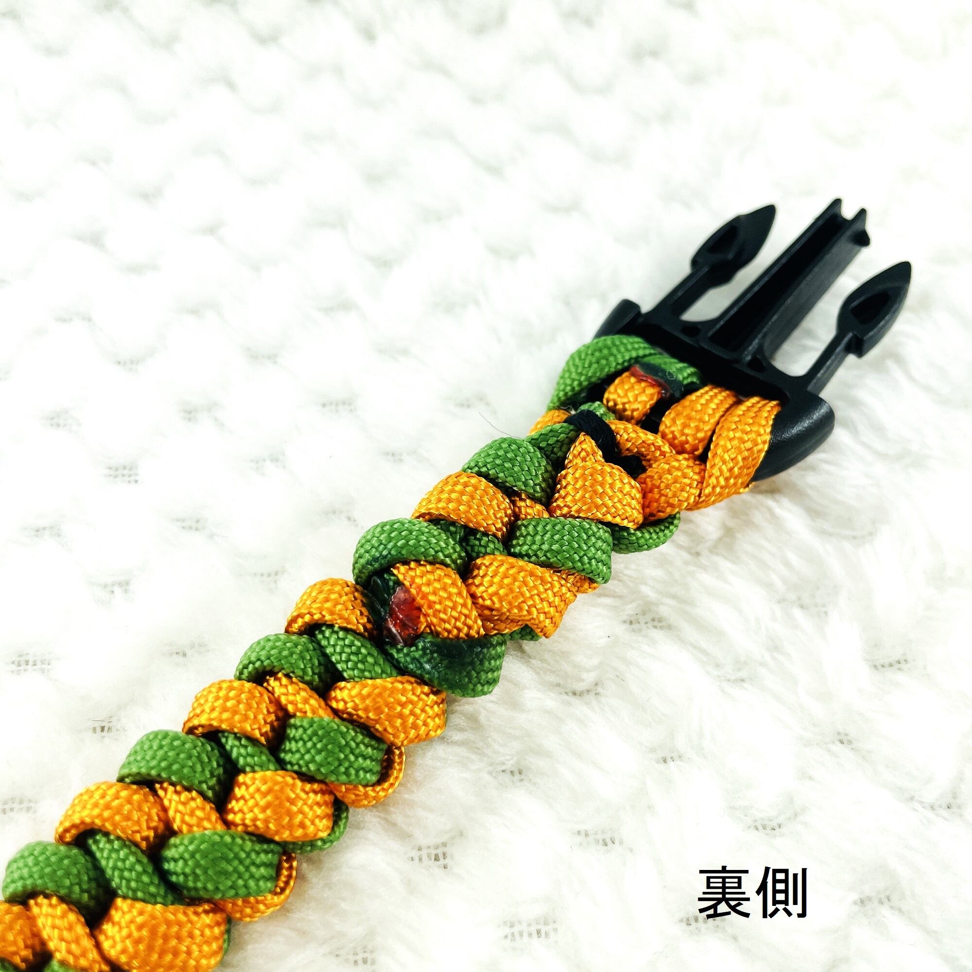 公式]＃224 パラコード犬首輪オレンジ＆グリーンの2色の小型犬首輪