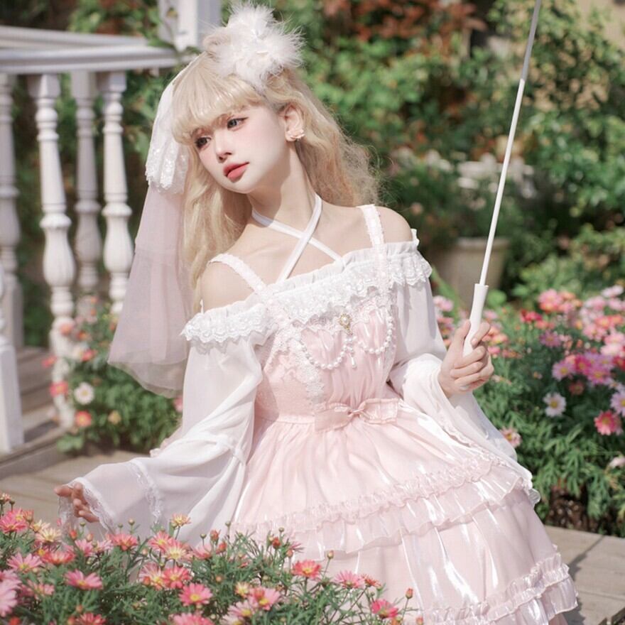 サブカル 服 地雷系 通販 ロリィタ 服 甘ロリ ジャンパースカート ふわふわ ケーキスカート