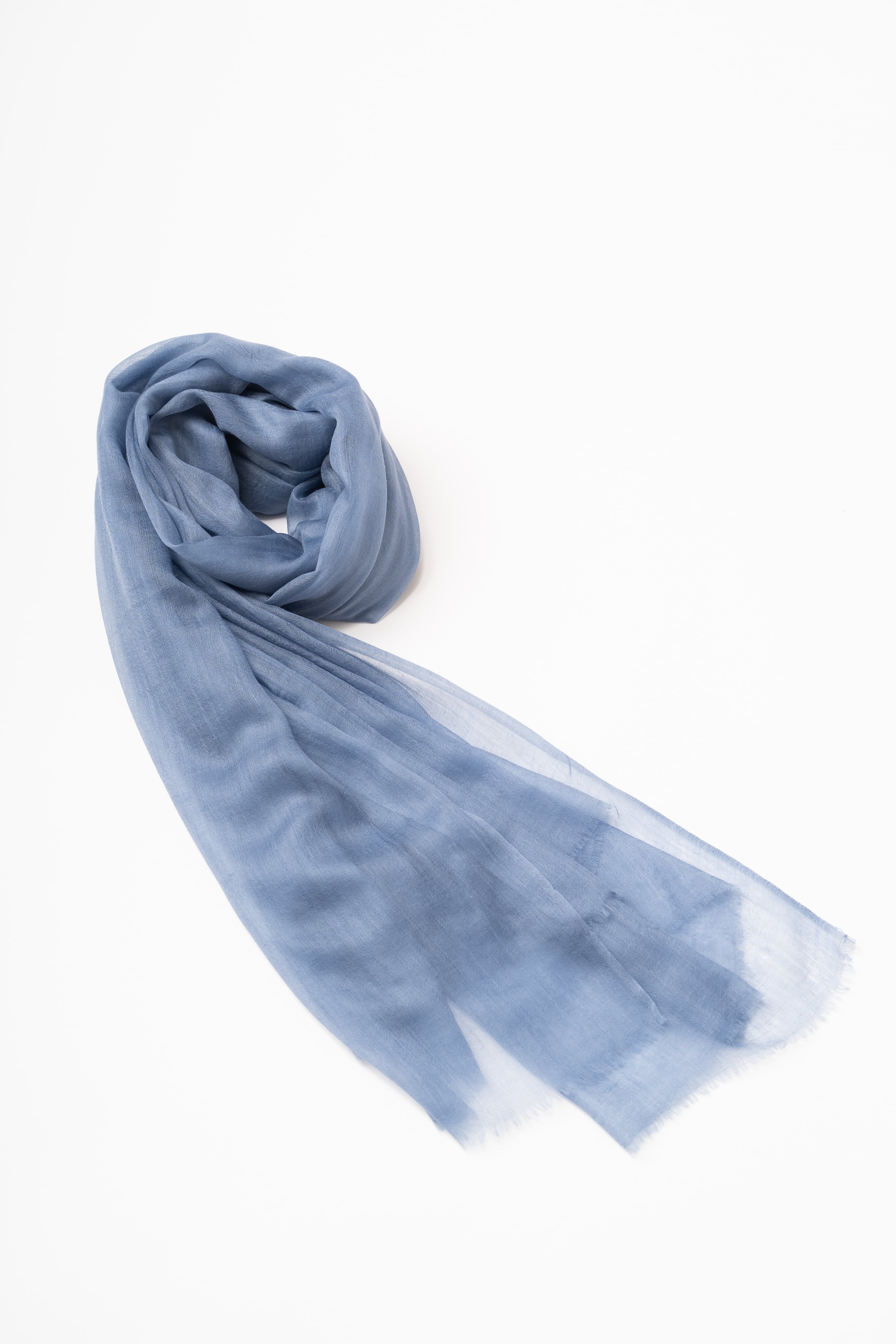 Tango - タンゴ/グレイッシュブルー カシミヤストール100% 幅100cm×縦