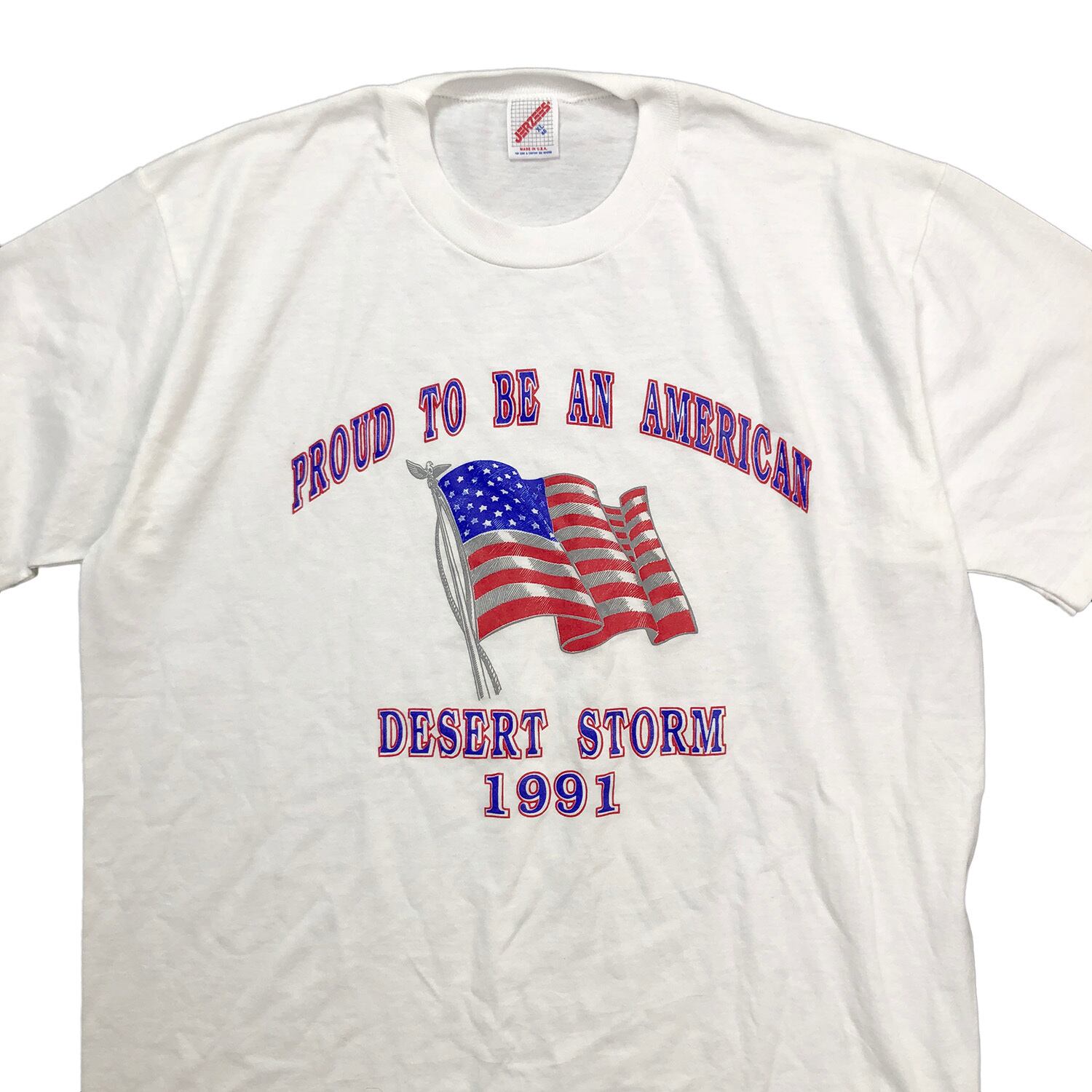USA製 1991年 湾岸戦争 デザートストーム 砂漠の嵐作戦 星条旗 Tシャツ
