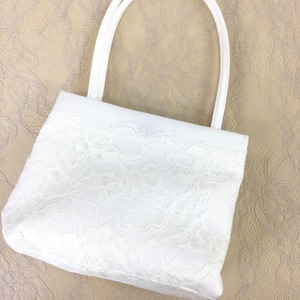 サテン×レース刺繍トートミニバック