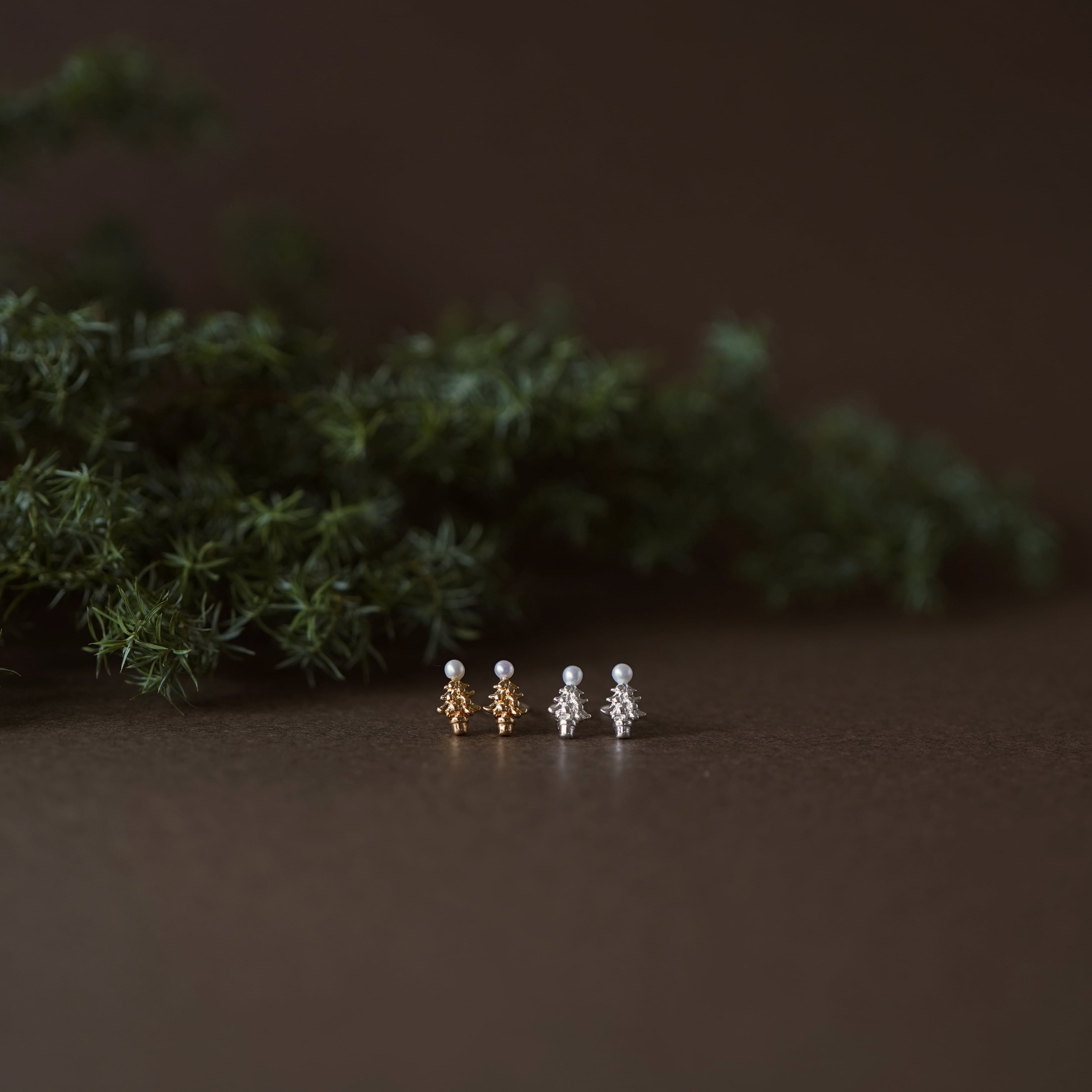 クリスマスツリーピアス/ イヤリングクリップ