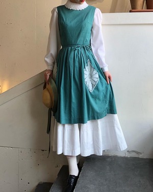 50's green cotton dress