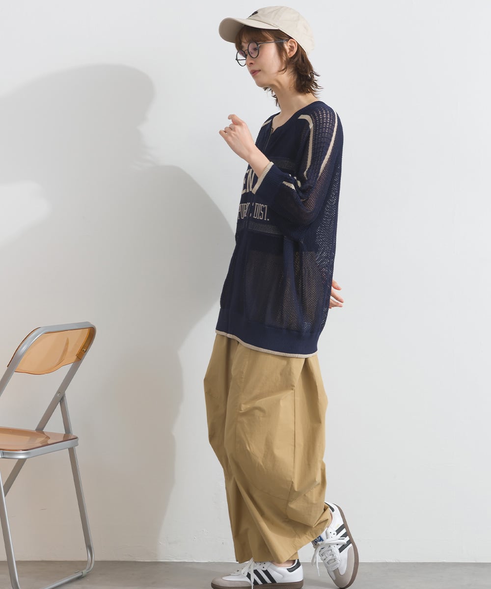 P261098 トラック透かし編みZIPジャケット / Openwork Knit Track Zip