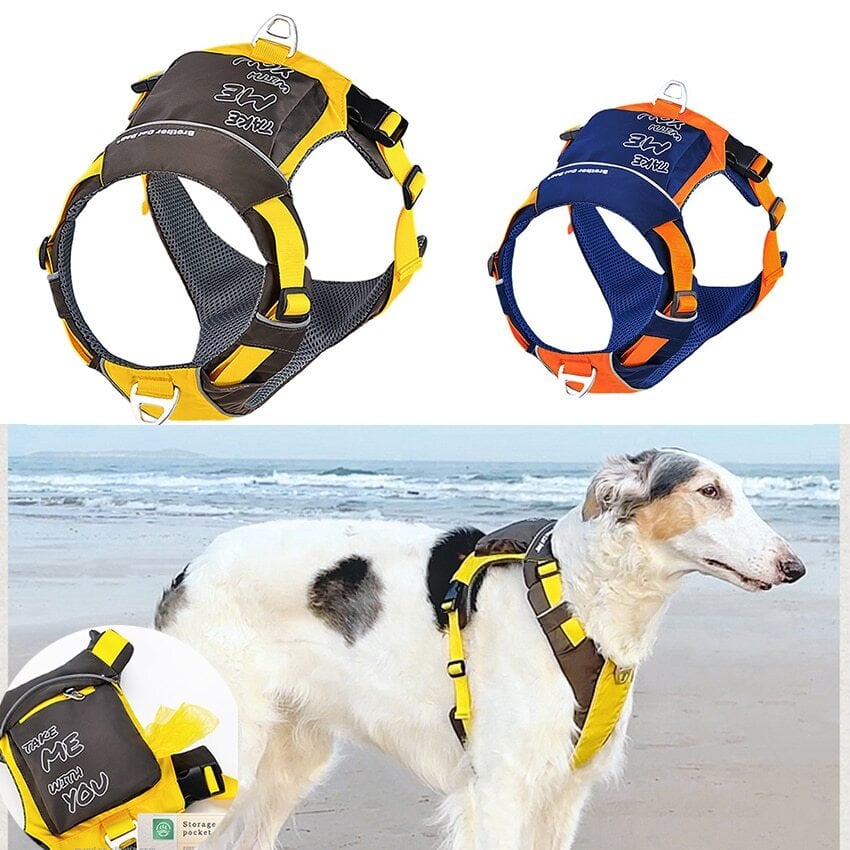 犬用   防水 ハーネス ナイロンハーネス 防水,反射機能付き D04-010 | サイトハウンドグッズ