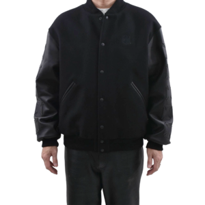 【VETEMENTS】BIKER CROSS EMBROIDERED VARSITY JACKET