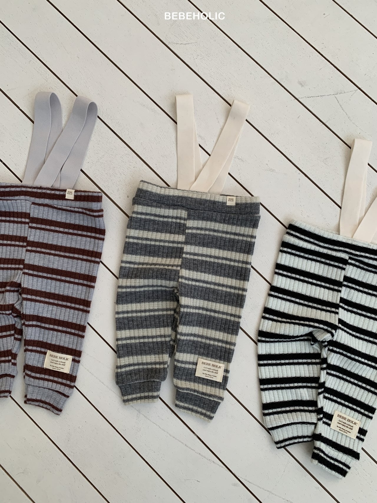 deli stripe leggings【bebeholic】※2月下旬〜3月上旬発送予定