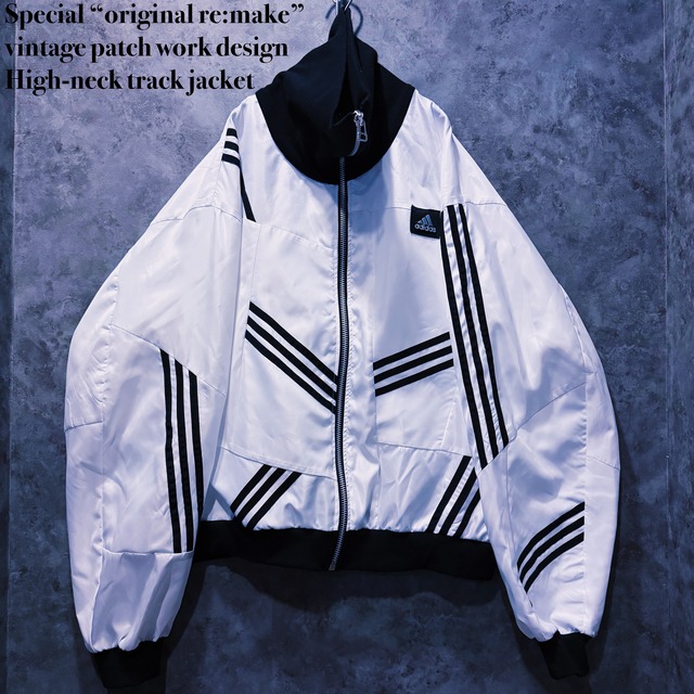 【doppio】Special “original re:make” vintage patch work design High-neck track jacket