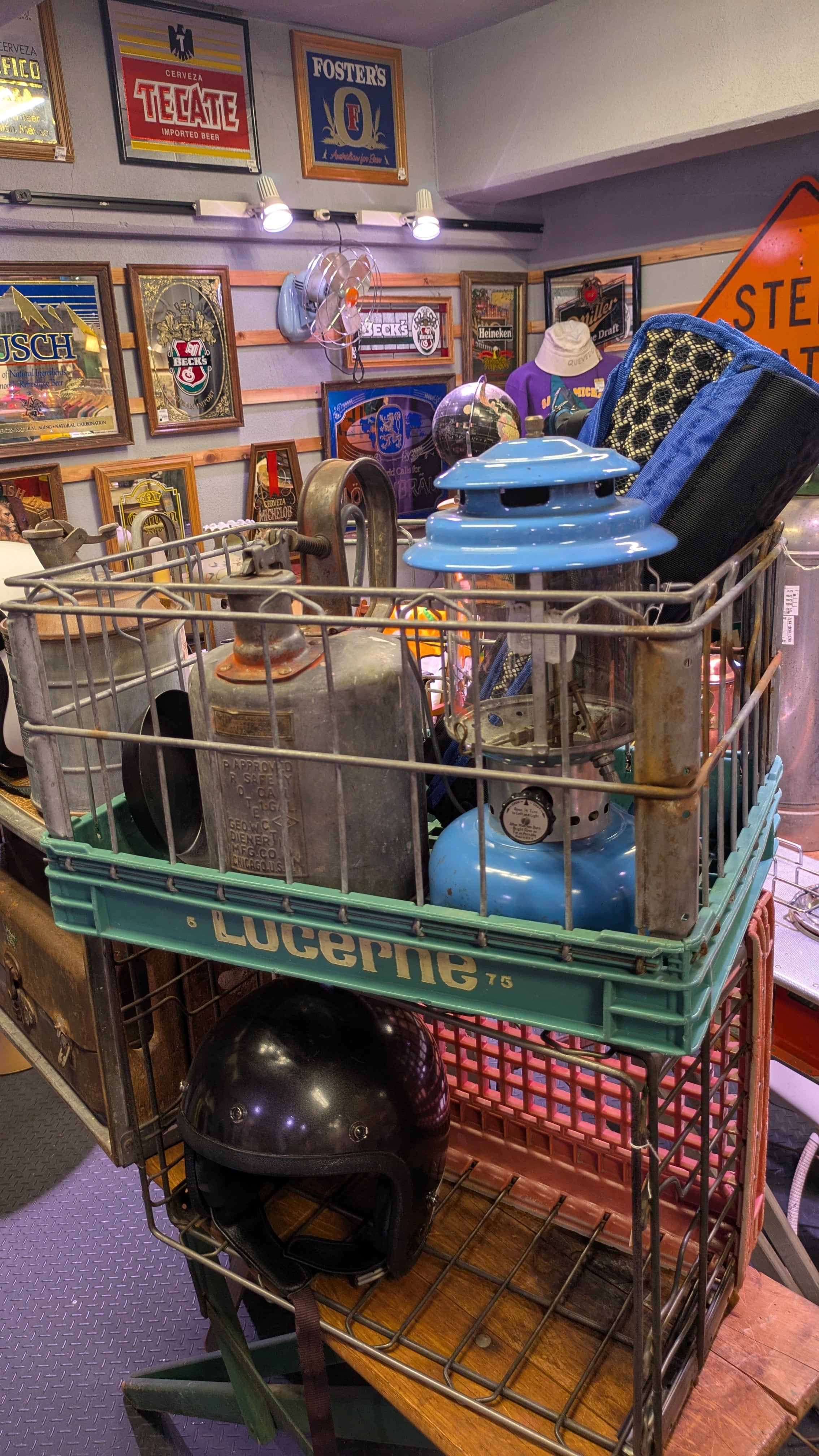 Vintage LUCERNE WireCrate StorageBox Antique Container ビンテージ