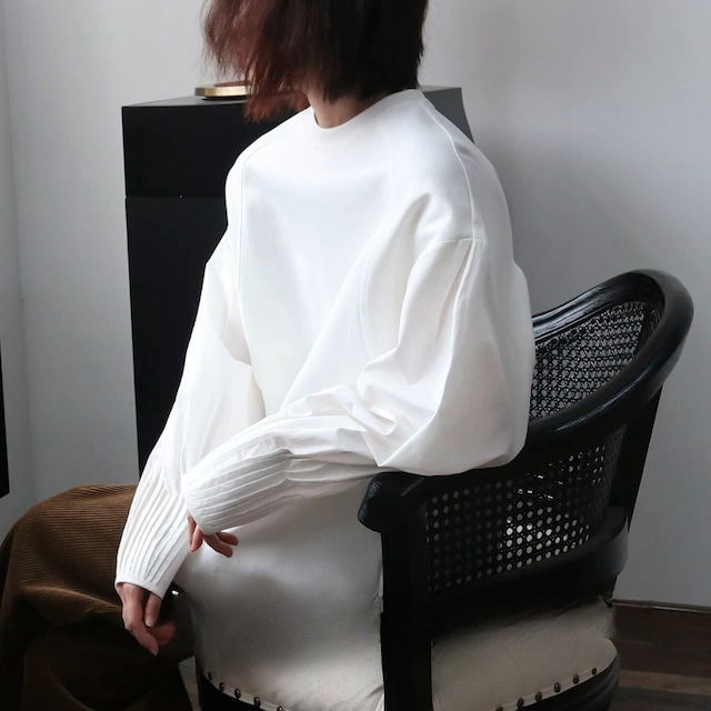 【ギャザー袖口長袖Tシャツ 】P00364